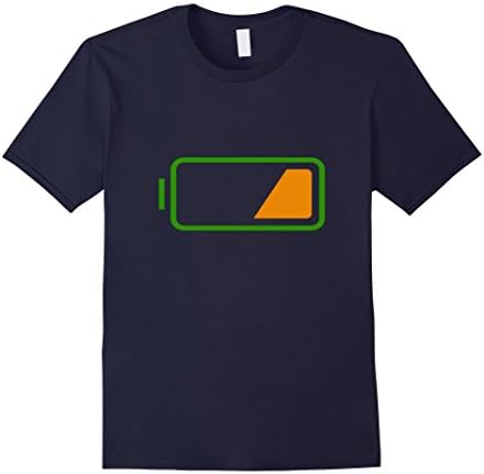 Men's Low Battery T Shirt, Silicon Valley Programmer Large Navy