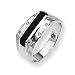 Diamond & Onyx Sterling Silver Men's Ring (Sizes 9-11)