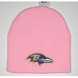 NFL Baltimore Ravens Womens Ladies Pink Classic Knit Embroidered Beanie