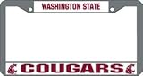 Washington State Cougars Chrome License Plate Frame - SET OF 6 - Sports Merchandise