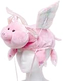 New Stuffed Plush Flying Pink Pig Hat Costume Hog Cap
