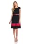 Anne Klein Women's Color Banded Hem Swing Dress