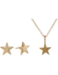 Adina Reyter Tiny Stacked Star Necklace and Post Earrings Jewelry Set