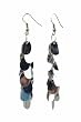 Earrings - E367 - Sequin Dangle - Oval ~ Silver Tone