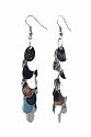 Earrings - E367 - Sequin Dangle - Oval ~ Silver Tone
