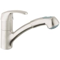 GROHE 32999SD0 Alira Low Profile Centerset Pullout Kitchen Faucet, Stainless Steel