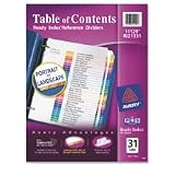 Ready Index Contemporary Table of Contents Dividers, 1 5, 1 Set (AVERI2135) Category: Index Tabs and Dividers