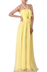 A-line Chiffon Halter Floor Length  Dress