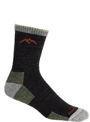 Darn Tough Mens Merino Wool Micro Crew Cushion Hiking Sock, Lime, Medium