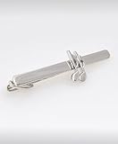 IMAGE OF Music Note metal plated Tiebar with Free Striped reusable gift box