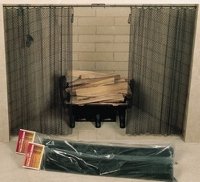 24"H x 48"W Fireplace Screen Curtain w/ Mini Mesh