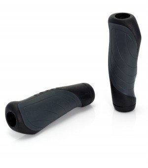 XLC Ergonomic Grips, 135/92mm, Twist Shift, Black/Grey On Sale
