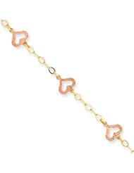 14K Two-tone Gold Childs Heart Bracelet