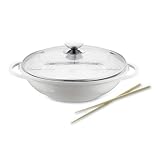 Berndes 032139 Vario Click Induction White Aluguss Wok keramik mit Glasdeckel und Zubeh&ouml;r 32 cm, 5,5 l