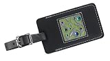 Gem Leaf Leather Luggage Tag