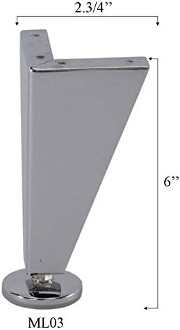 6" Tall Angled Corner Furniture Leg (Set of 4)