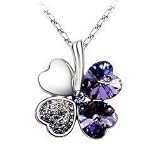 Le Premium Kleeblatt Kette mit österreichischen Kristallen Tanzanite Lila