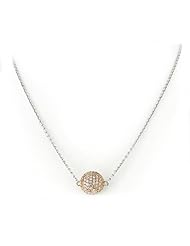 Ladies sterling silver gold tone disco ball necklace