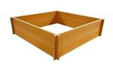 UL-T-MATE 3X3EP 3-Foot Wide x 3-Foot Long x 10-Inch High Natural Wood Grain Composite Raised Bed Garden Planter Kit With Embossed Finish - Light Brown Cedar