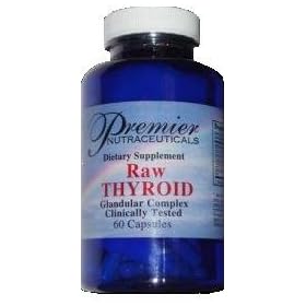 Raw Thyroid Glandular Complex 60 capsules. (from New Zeland bovine no antibiotics, chemicals & no grasslands pesticides)