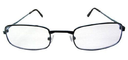 W2S Designer Rectangular Classic +1.00 BLACK METAL READING GLASSES Mens Ladies NEW Spectacles