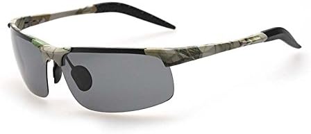 The new aluminum-magnesium sunglasses men polarized sunglasses driving mirror camouflage outdoor sports (Army Green)