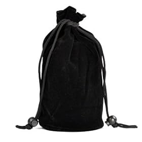Cosmos ® Medium Black DSLR camera Drawstring Soft Flannel Lens Pouch Bag Cover for Sony Canon Nikon Pentax Olympus Panasonic + Free Cosmos Cable Tie