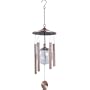 Royce Lighting RL50023B-65 Battery Operated LED Wind Chime with Crackle Glass Globe, Wind Catcher Stainless Steel with Copper Finish