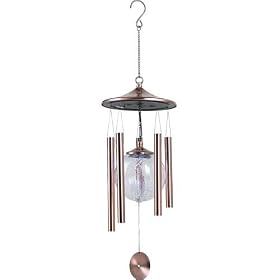 Royce Lighting RL50023B-65 Battery Operated LED Wind Chime with Crackle Glass Globe, Wind... by Royce Lighting