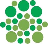 Set of 90 - Lime Green / Kelly Green Circles Polka Dots Vinyl Wall Graphic Decals Stickers