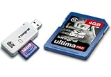 Electronics : 4.0GB SDHC Card Class 6 with USB Card Reader