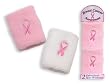 Set of 2 Pink Ribbon Embroidered Cloth Wristbands for Breast Cancer Awareness (Pink and White Mix of Colors)