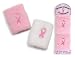 Set of 2 Pink Ribbon Embroidered Cloth Wristbands for Breast Cancer Awareness