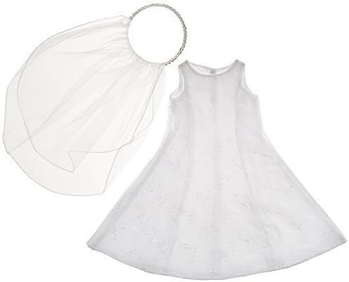 Pretty in White Dress, Tiara and Veil - fits 18" American Girl Dolls by Carpatina Dolls