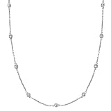 Diamonds by The Yard Bezel-Set Necklace in 14k White Gold (0.50 ctw)