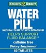 Water Pill Natural Diuretic With Potassium, Caffeine Free Tablets - 50 Ea