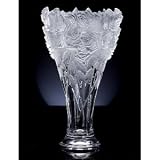 24% CRYSTAL FROSTED ROSE BOUQUET VASE