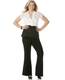 Trixxi Plus Size Short-Sleeve Ruffled Tuxedo Shirt