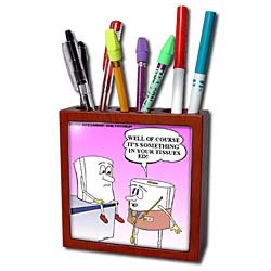Londons Times Funny Medicine Cartoons - Kleenex M.D. - Tile Pen Holders-5 inch tile pen holder