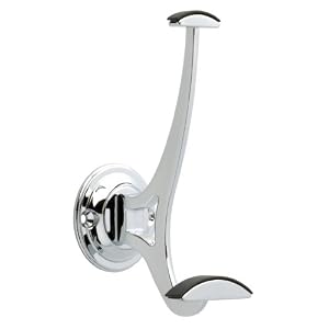 Liberty Hardware 133076 Marley Coat and Hat Hook, Polished Chrome and Black