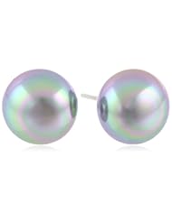 Majorica 10 mm Gray Flat Pearl Stud Earrings