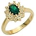 Women's Rosette Emerald Swarovski Crystal Gold Tone Ring, Size: 5-10