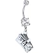Clear Cubic Zirconia Cash Money Belly Ring