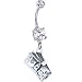 Clear Cubic Zirconia Cash Money Belly Ring