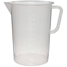 CapitolBrand CBV Polypropylene Graduated Laboratory Pitcher with Molded Graduations