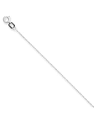 14k White Gold 18in 0.60mm Carded Cable Rope Necklace Chain. Metal Wt- 0.6g