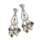 Pastel Illusions Sterling Silver Earthtone Chandelier Earrings silver graphics
