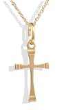 9ct Gold Diamond Cut Cross Pendant & 9ct Gold 18 Singapore Chain.