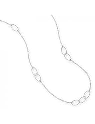 MMA Silver - 27.5 inch Rhodium Plated Multisize Oval Link Necklace