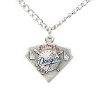 Los Angeles Dodgers Chain Necklace & Enameled Pewter Pendant - MLB Baseball Fan Shop Sports Team Merchandise